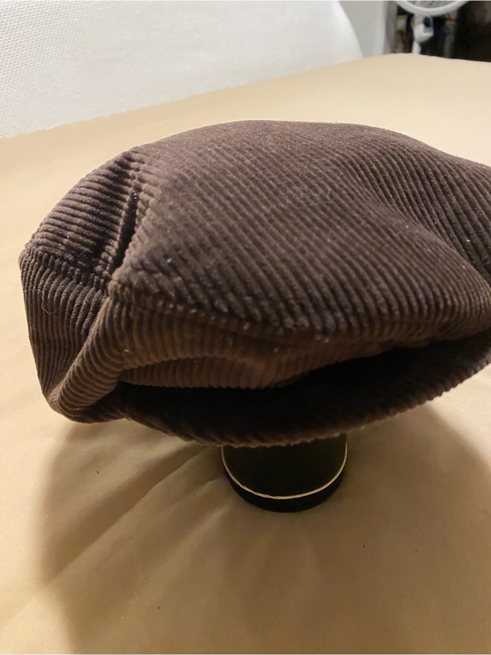 Men's Brown Corduroy Flat Cap - Classic Driving Cap